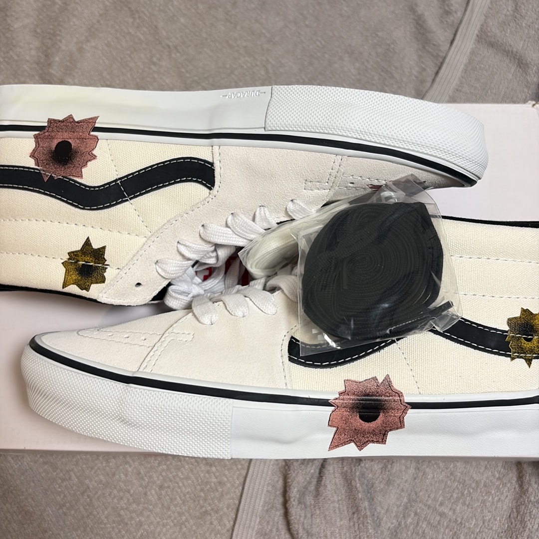 Nate Lowman × Supreme × Vans Skate Grosso Mid "Bullet Hole/Natural" (Japan Exclusive) (25SS Week9)