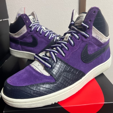 Stussy × Nike Court Force Hi "Varsity Purple/Dark Obsidian"