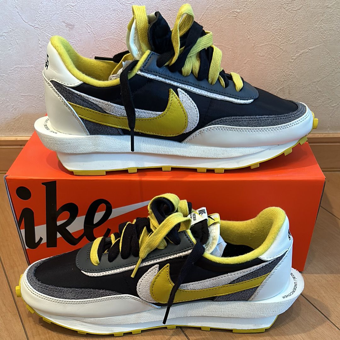 UNDERCOVER × sacai × Nike LD Waffle "Black/Sail-Dark Grey-Bright Citron"