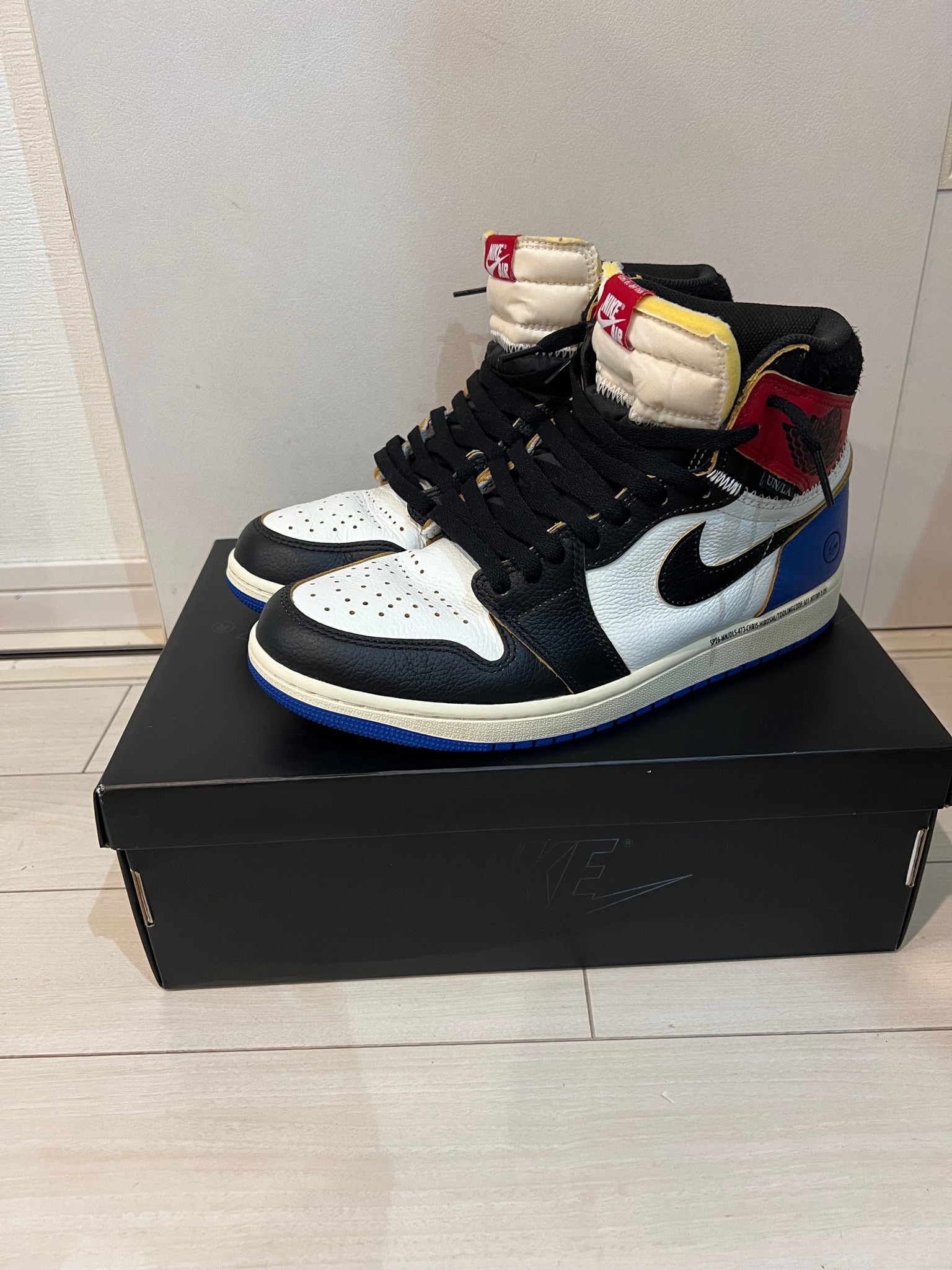 fragment design × UNION × Nike Air Jordan 1 High OG "Black/Varsity Red"
