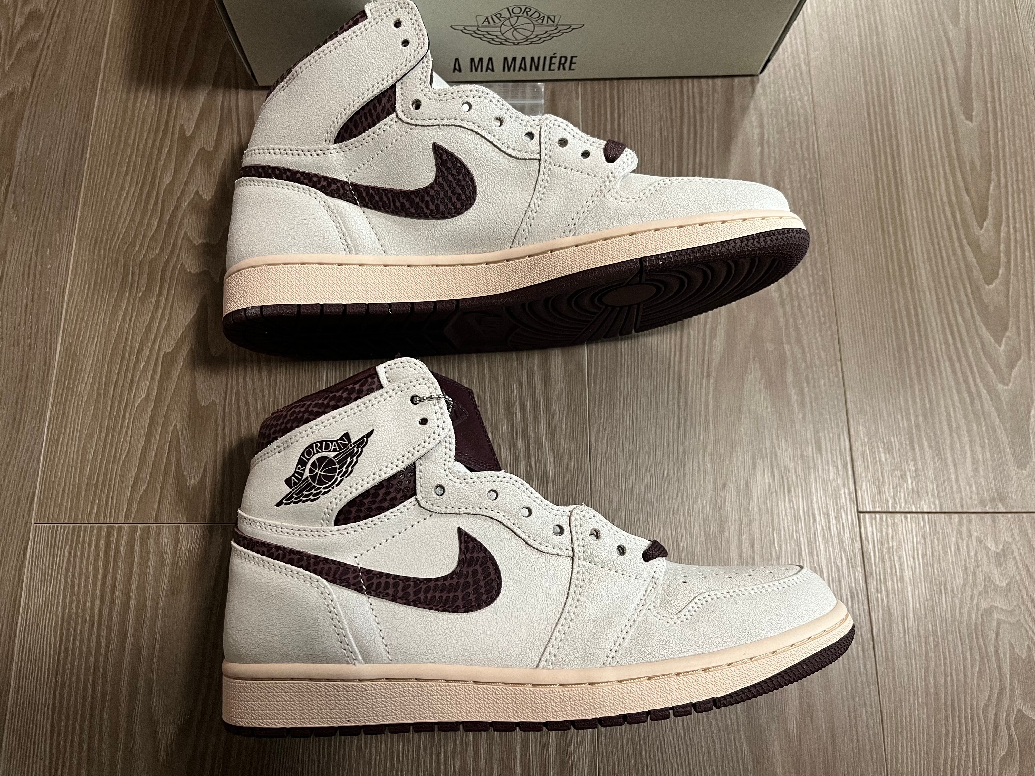 A Ma Maniere × Nike Air Jordan 1 Retro High OG "Sail and Burgundy"