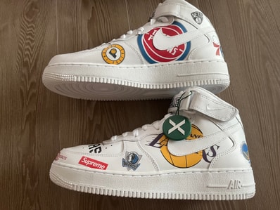 Supreme × NBA × Nike Air Force 1 Mid '07 "White"