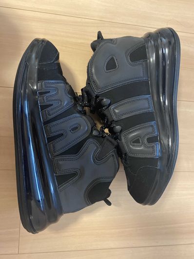 NIKE AIR MORE UPTEMPO 720 BLACK / METALLIC BLACK