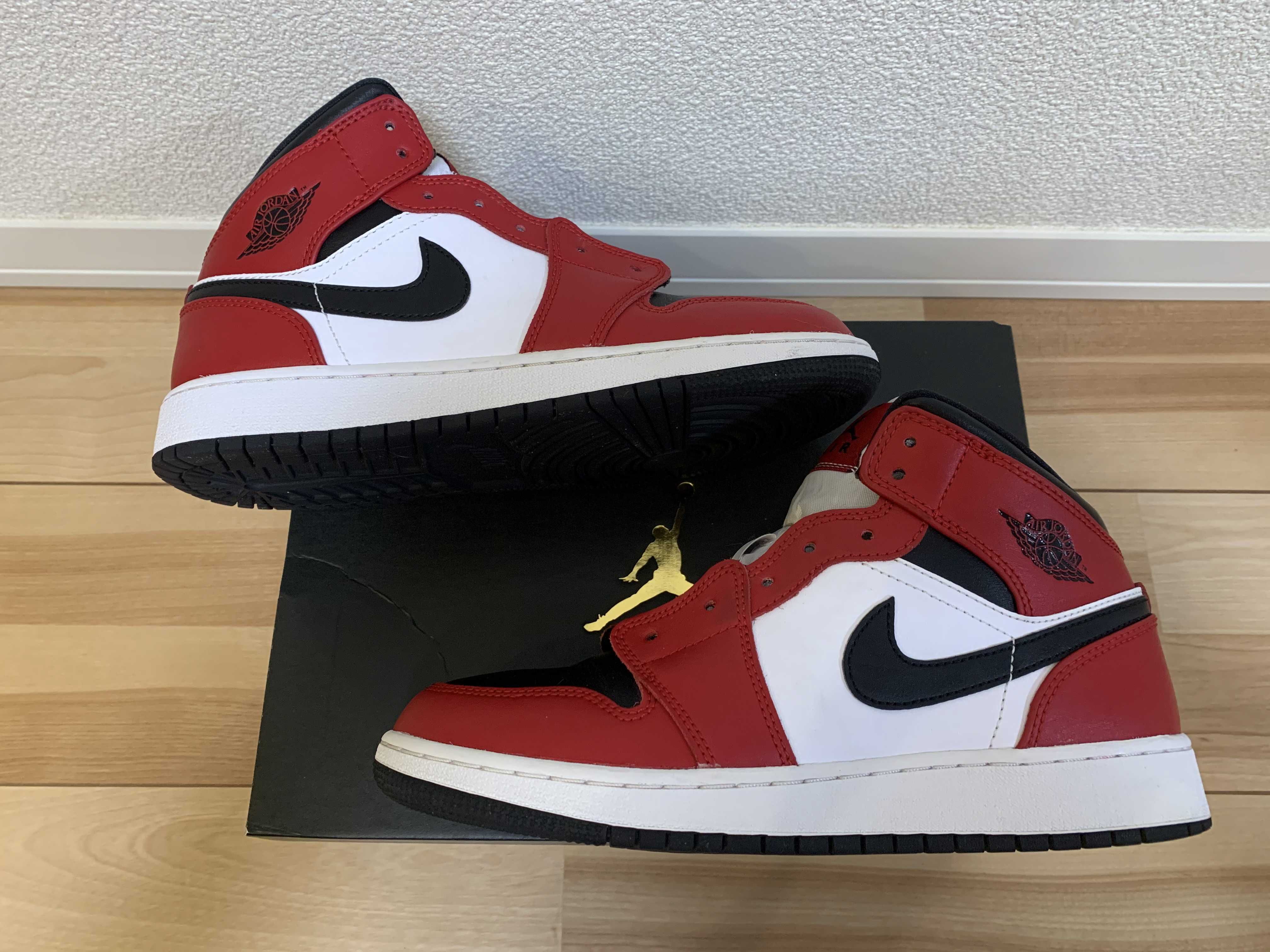 Nike GS Air Jordan 1 Mid "Black/Gym Red-White"