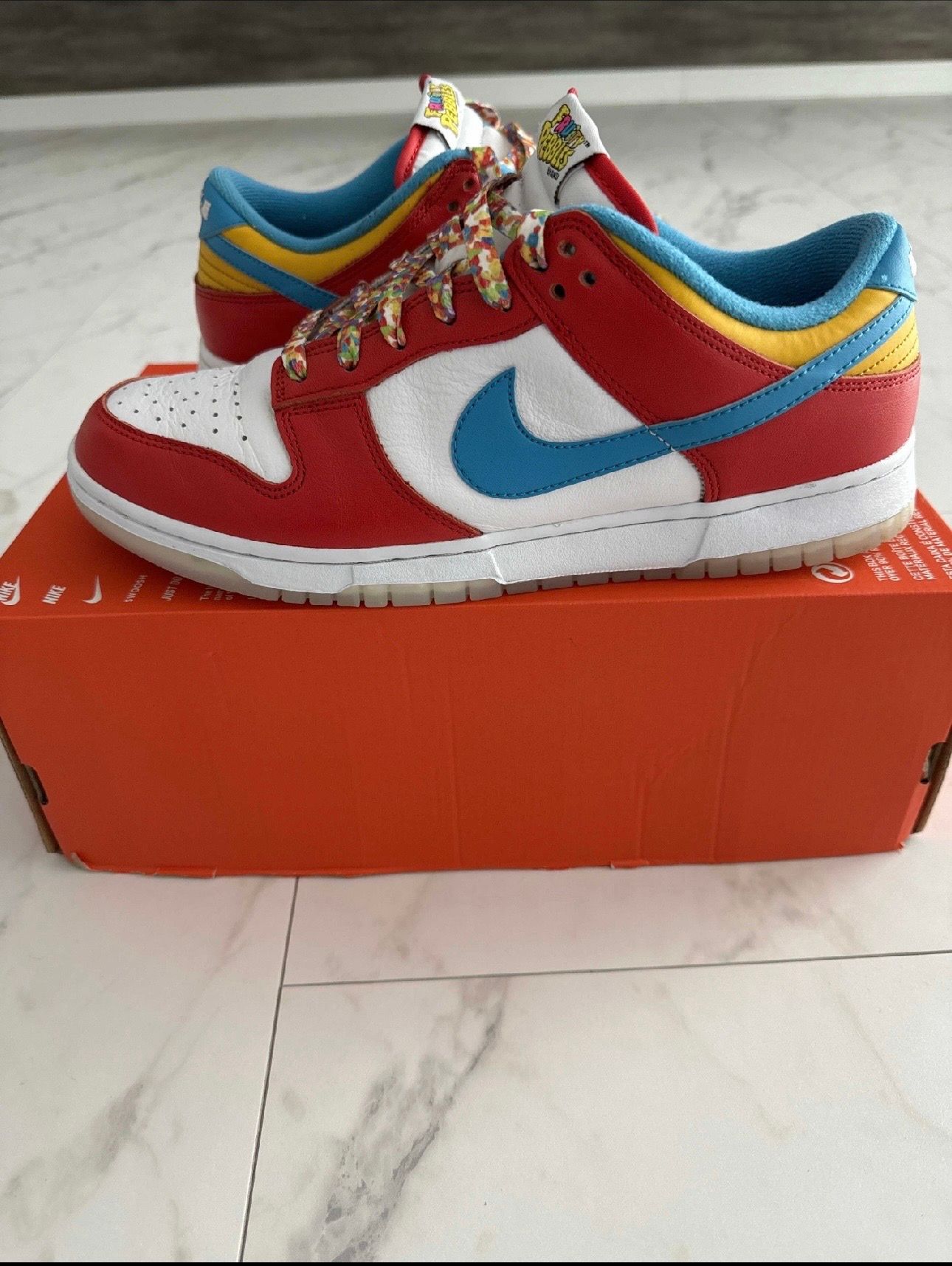FRUiTY PEBBLESTM × Nike Dunk Low QS "Habanero Red/Dark Sulfur/Laser Blue"