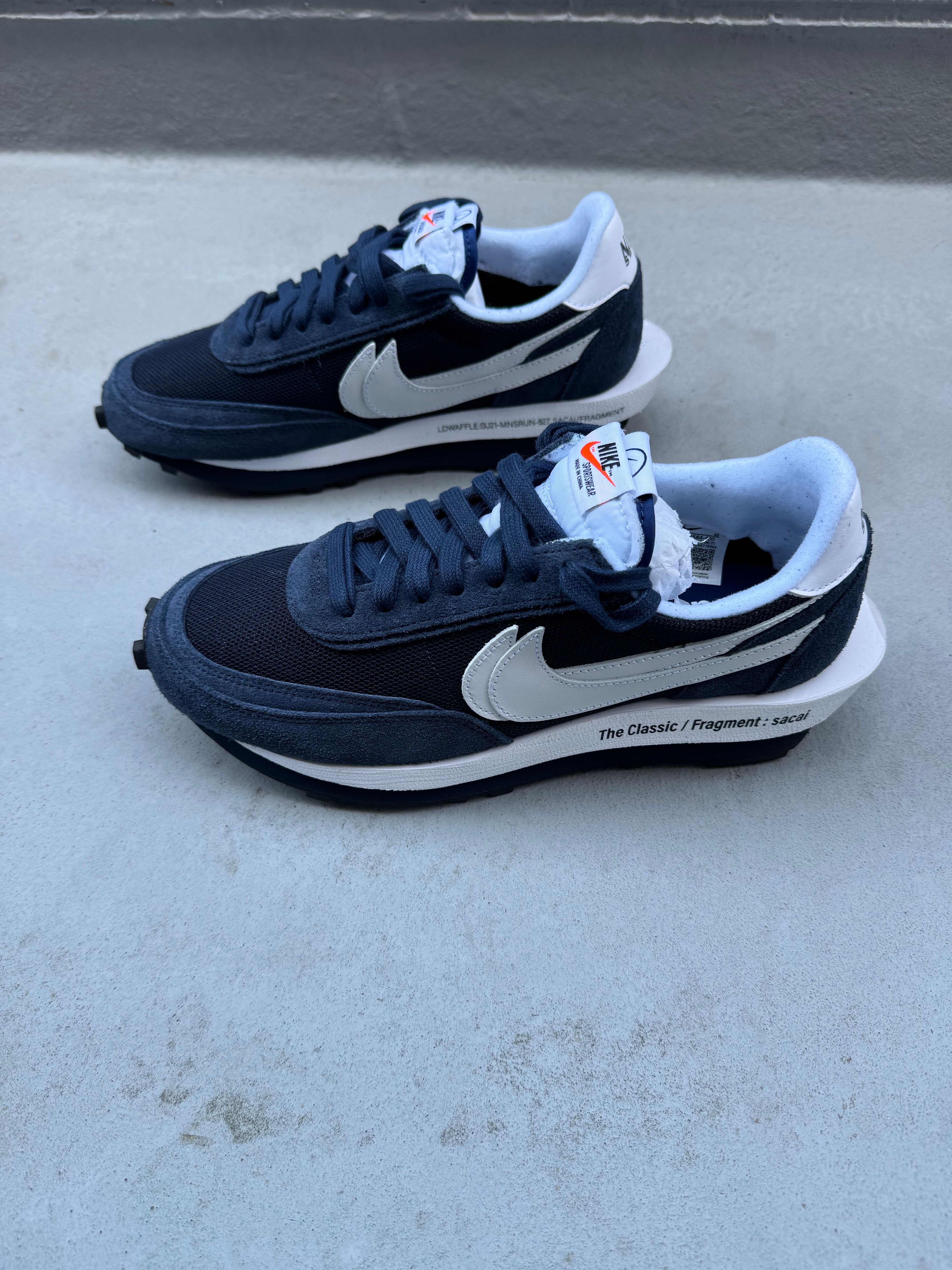 Fragment × sacai × Nike LD Waffle "Blackended Blue"