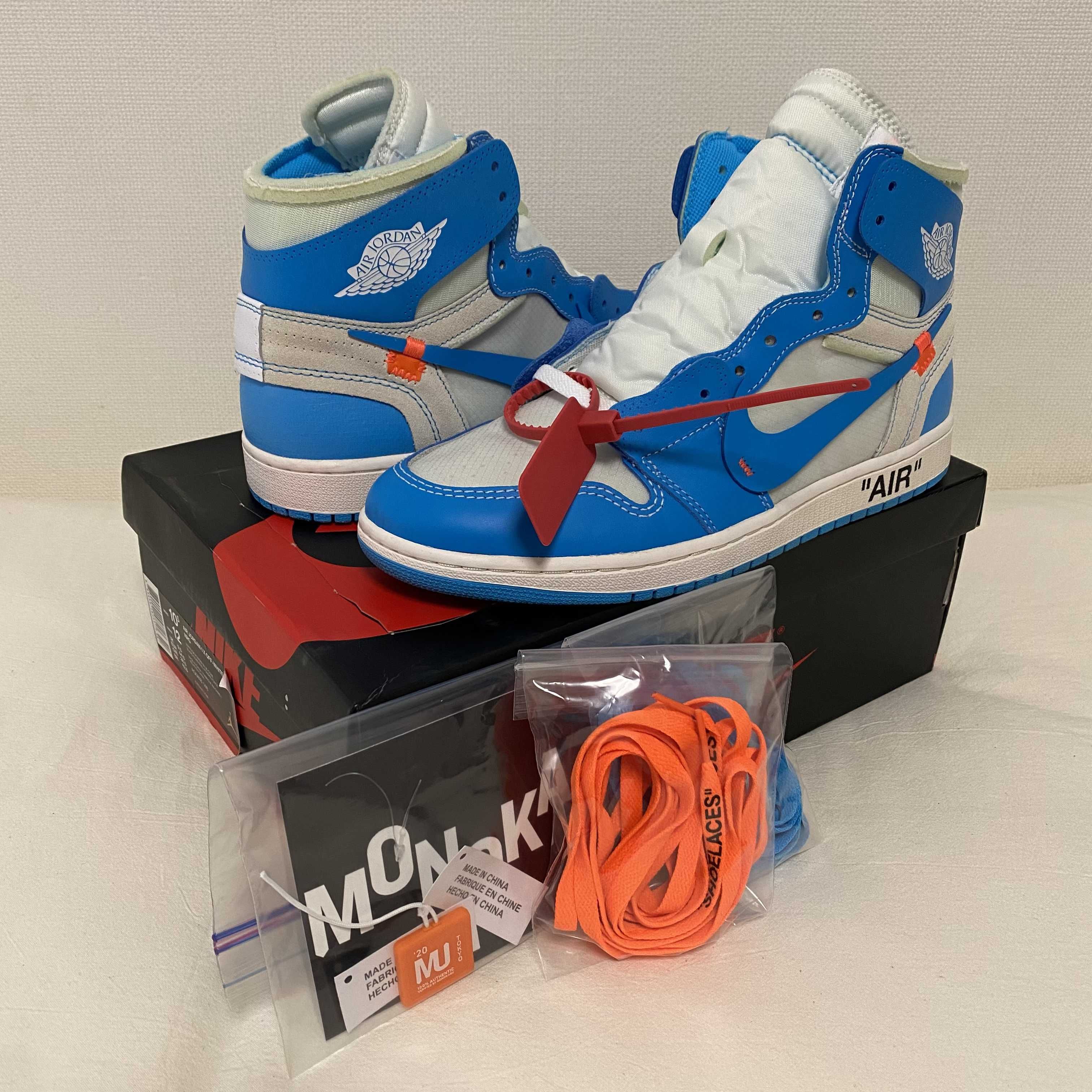 Off-White × Nike Air Jordan 1 High UNC "White/Dark Powder Blue"