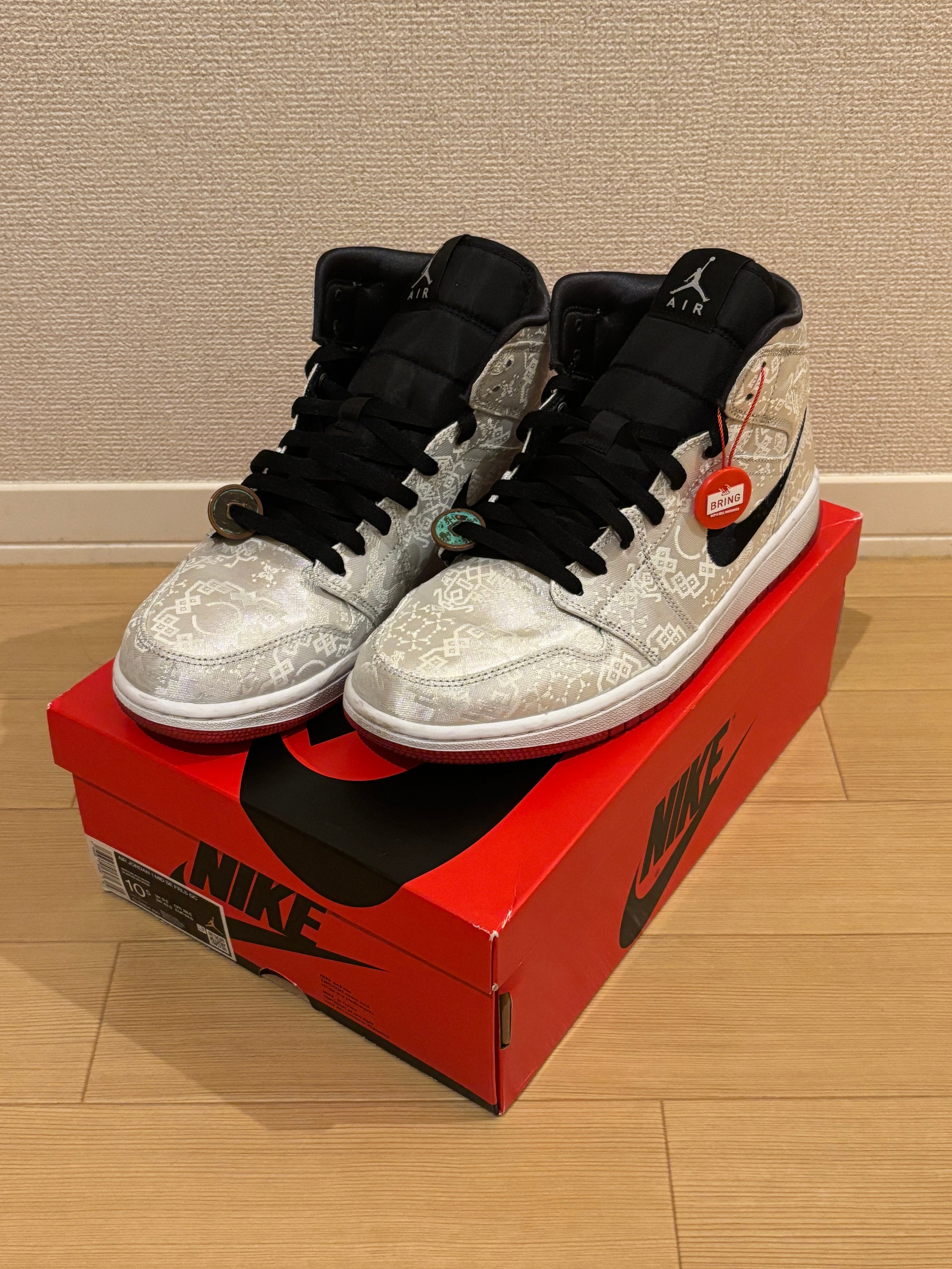 CLOT × Nike Air Jordan 1 Mid SE Fearless "White/Black/Red"