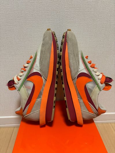 CLOT × Sacai × Nike LD Waffle "Orange Blaze"