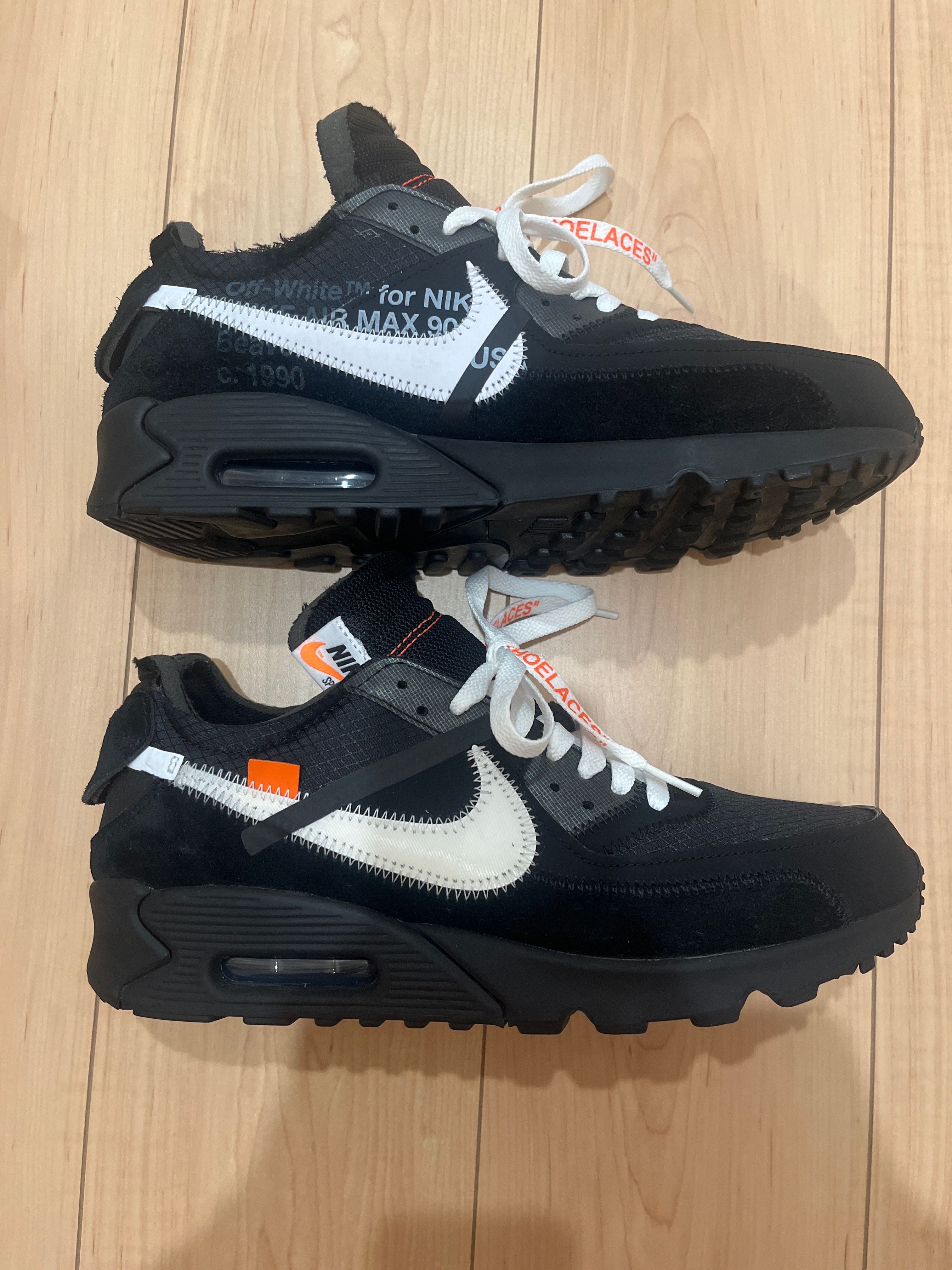 Off-White × Nike Air Max 90 "Black/Black-Cone-White"