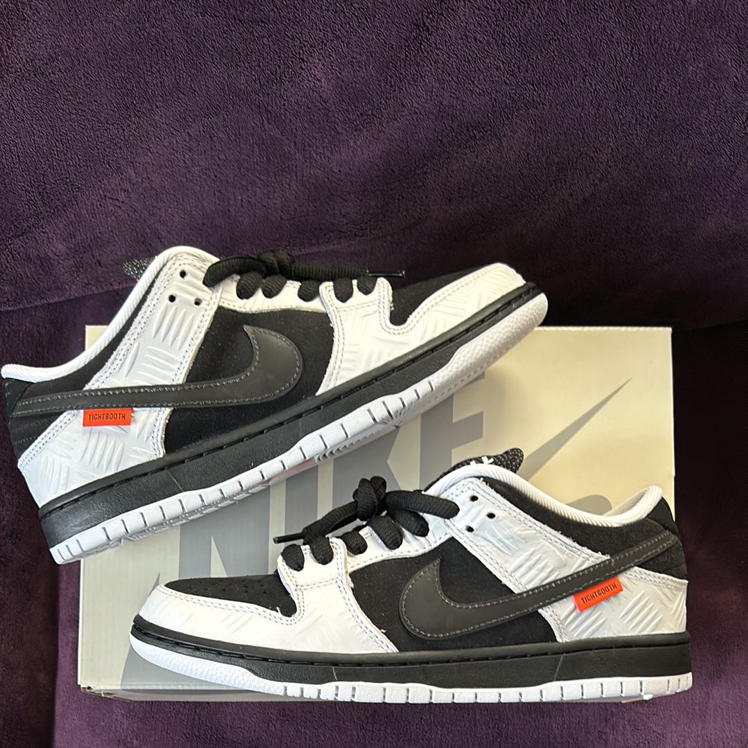 TIGHTBOOTH × Nike SB Dunk Low Pro QS "Black and White"