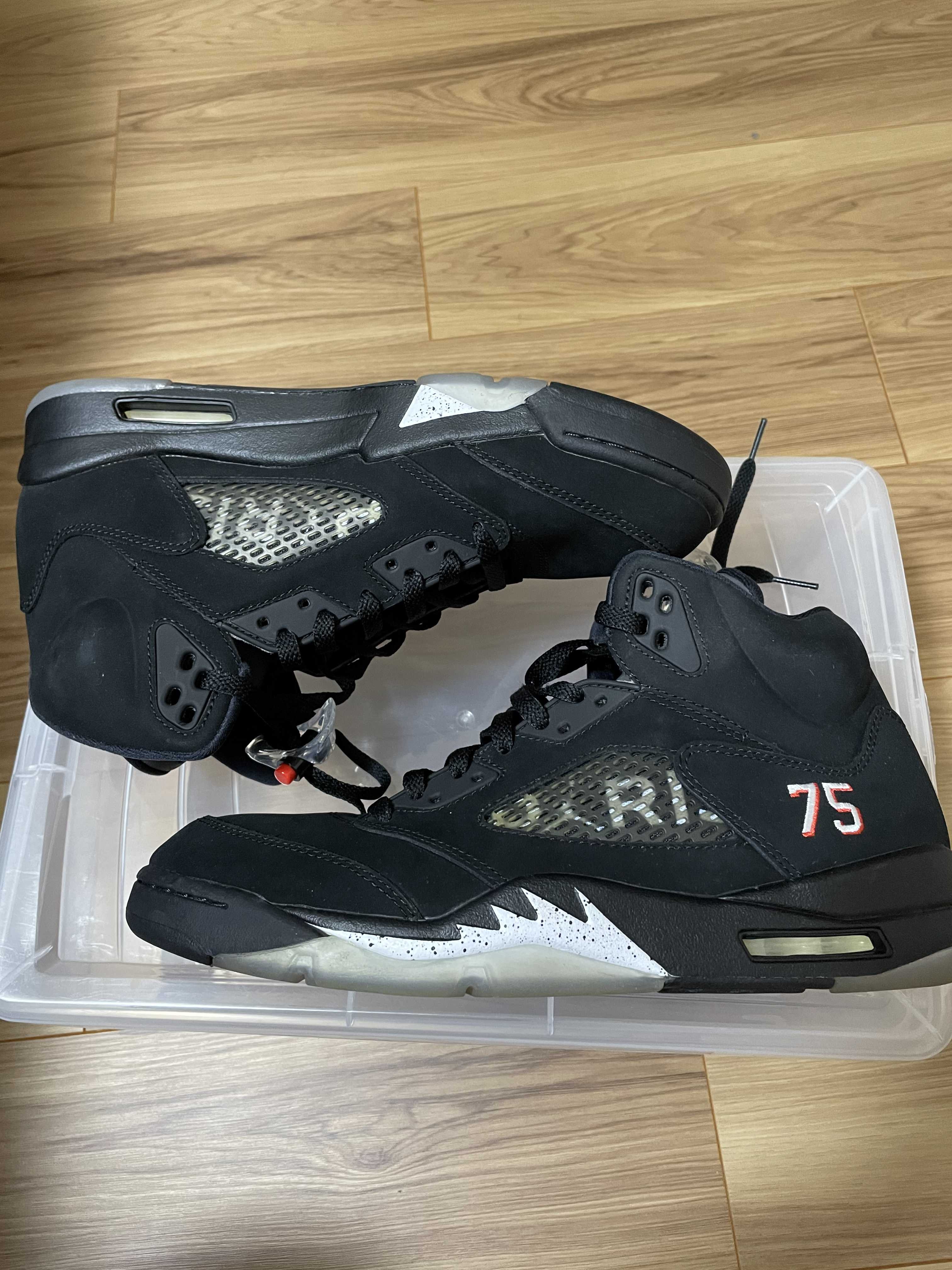 NIKE AIR JORDAN 5 PARIS SAINT-GERMAIN BLACK/CEMENT GREY