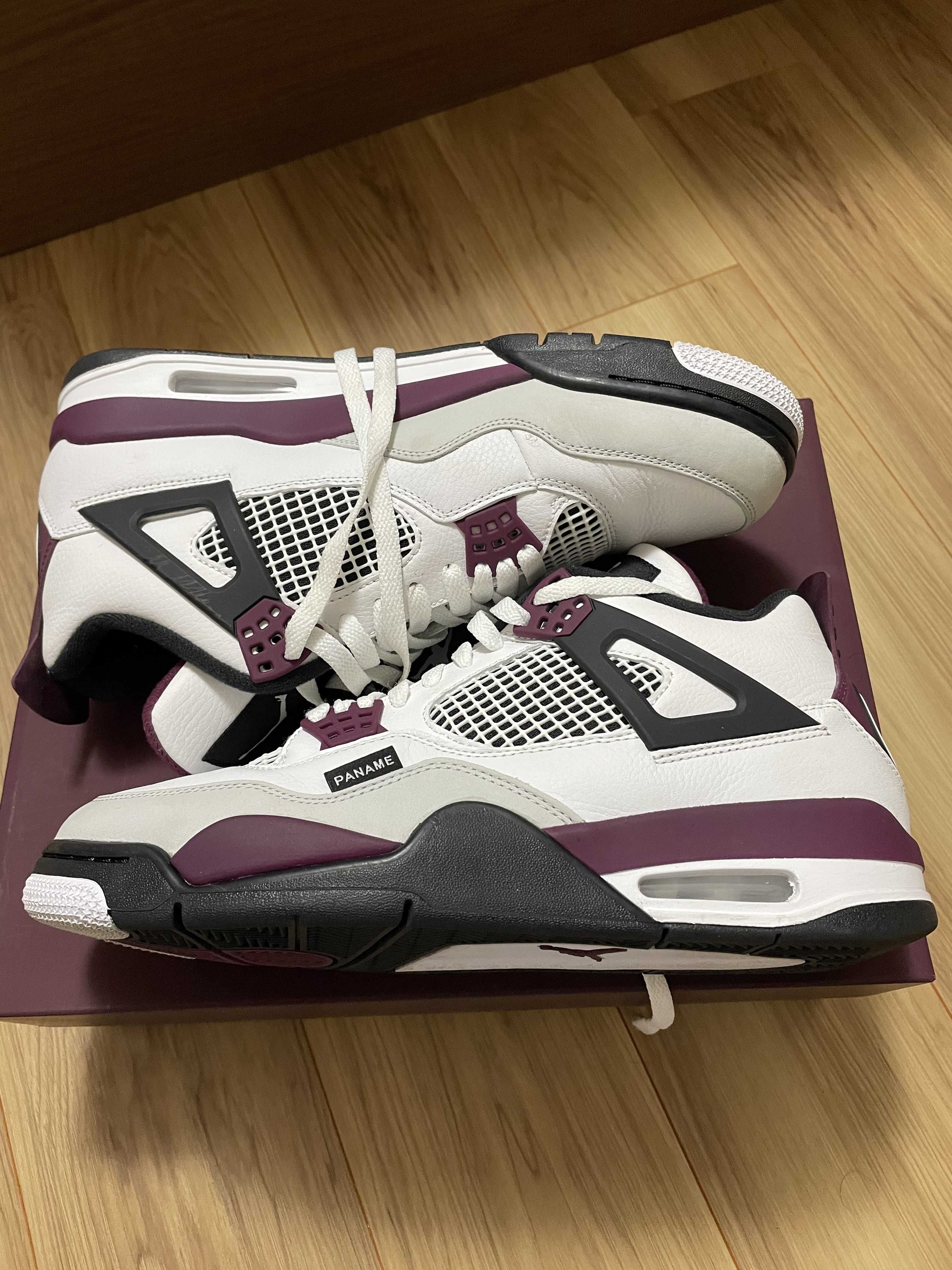 Paris Saint Germain ×Nike Air Jordan 4 Retro "White/Bordeaux/Neutral Gray"