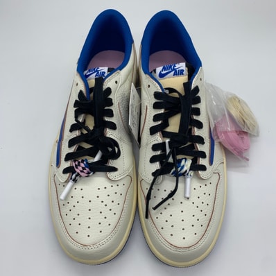 Travis Scott × fragment design × Nike Air Jordan 1 Low OG "Sail/Military Blue"
