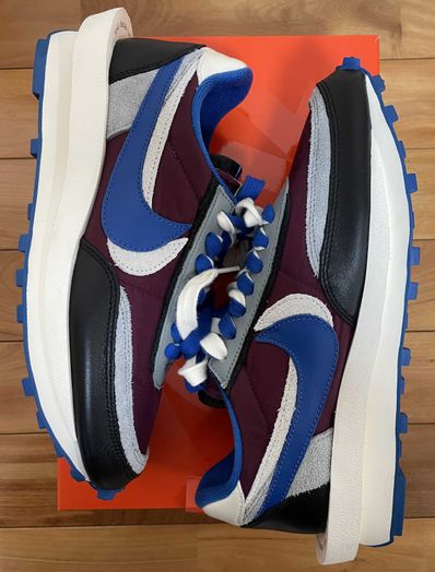 UNDERCOVER × sacai × Nike LD Waffle "Night Maroon/Pale Ivory-Ground Grey-Team Royal"