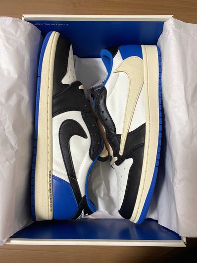 Travis Scott × fragment design × Nike Air Jordan 1 Low OG SP "Military Blue"