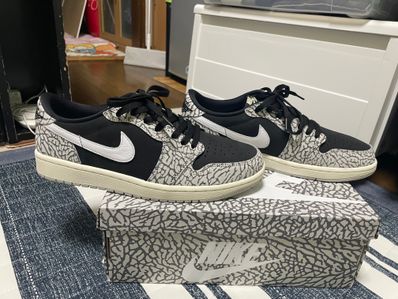 在庫品即納 - ナイキ エアジョーダン1 low ブラックセメント