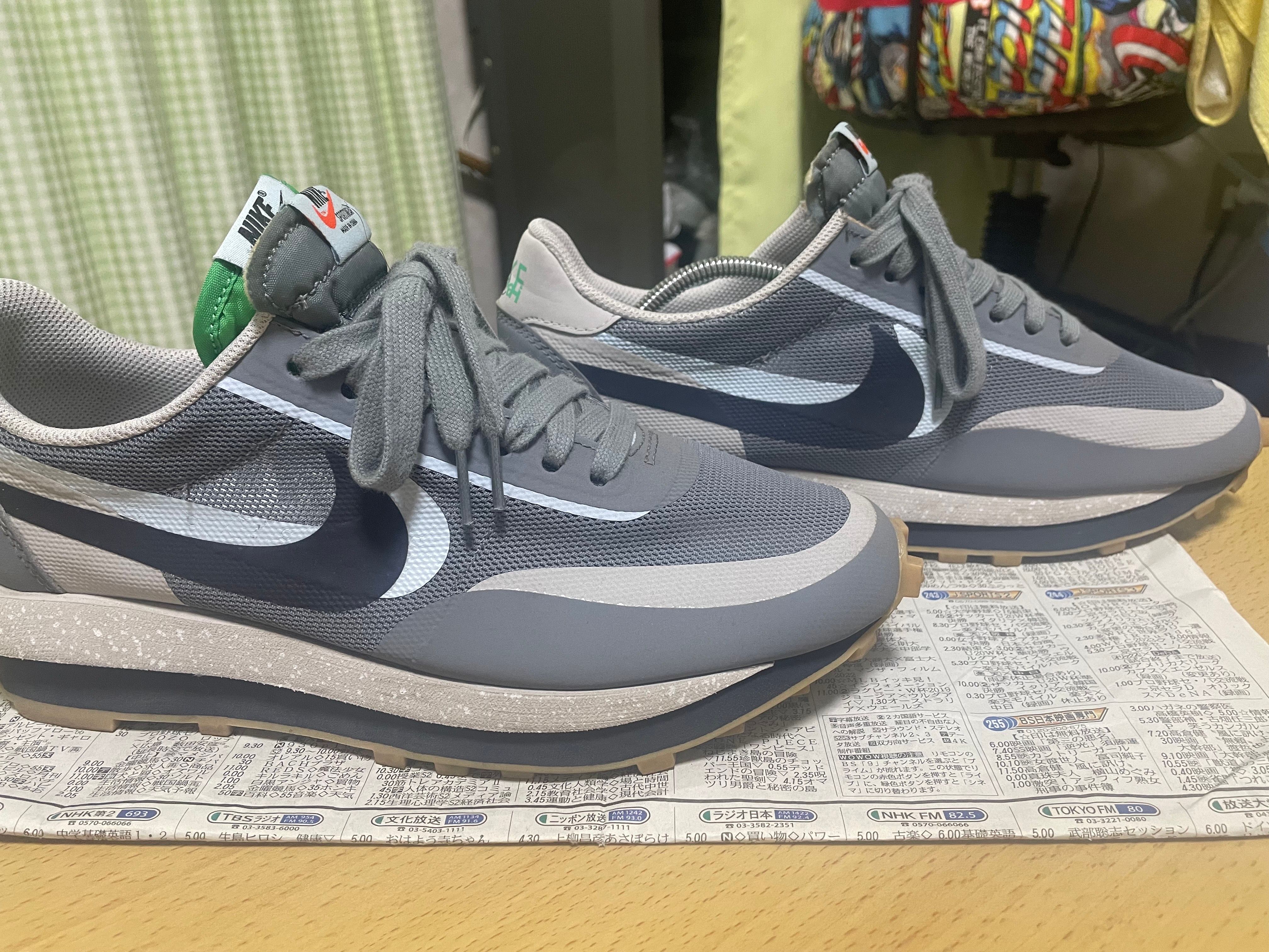 CLOT × Sacai × Nike LD Waffle "Grey Obsidian/Cool Grey"