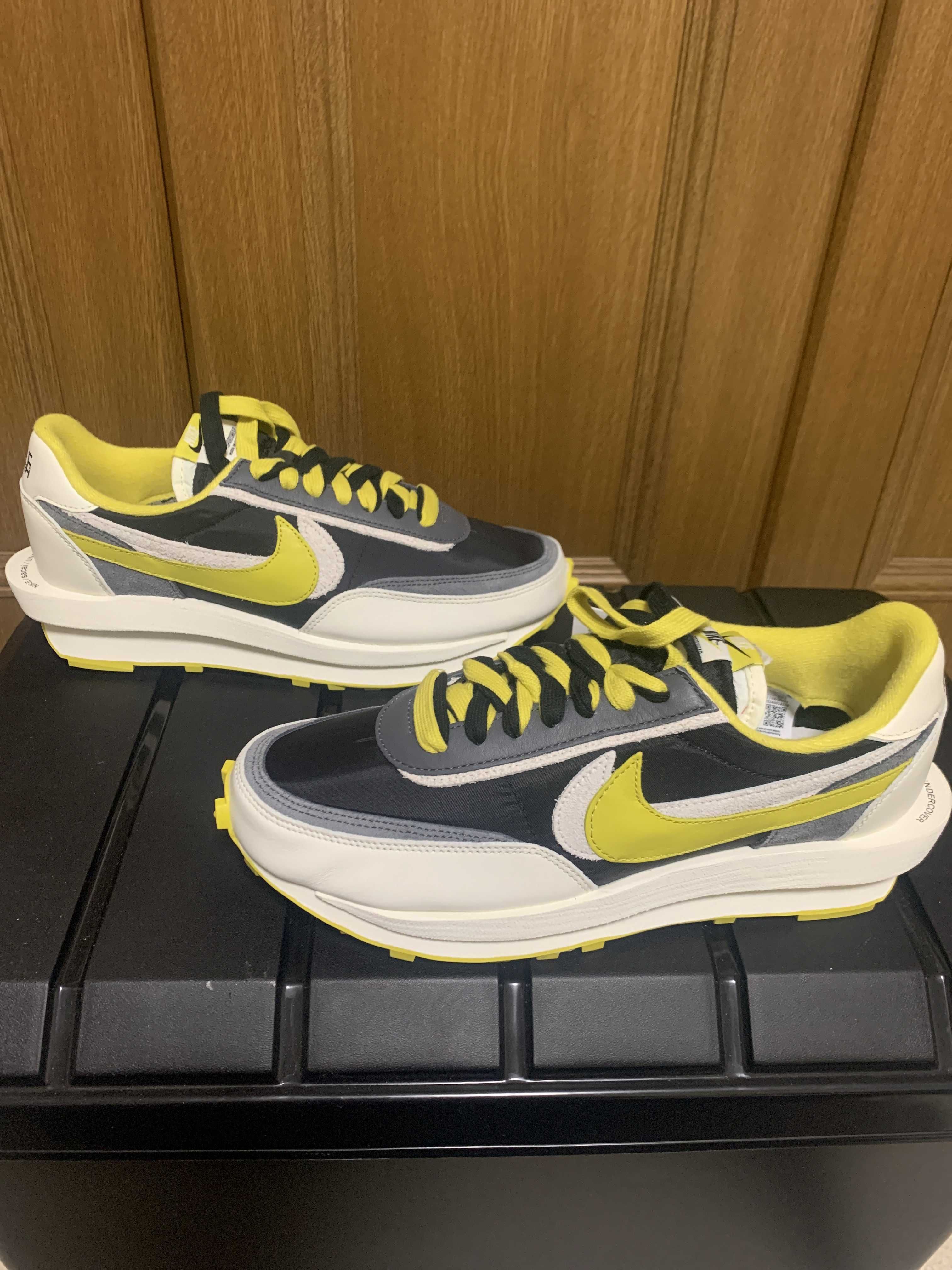 UNDERCOVER × sacai × Nike LD Waffle "Black/Sail-Dark Grey-Bright Citron"