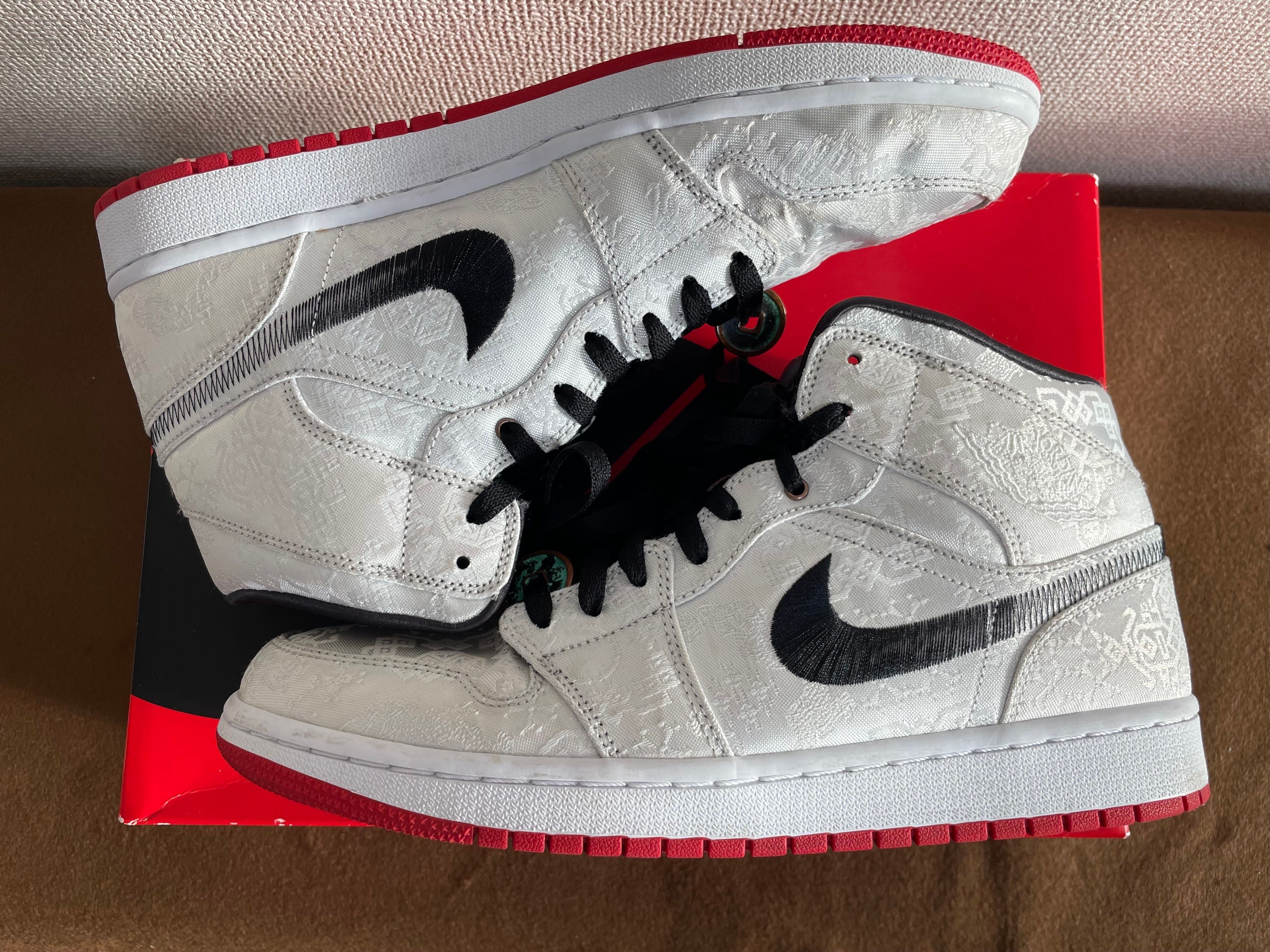 CLOT × Nike Air Jordan 1 Mid SE Fearless "White/Black/Red"