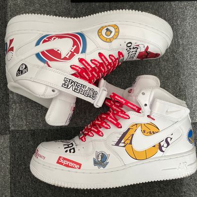 Supreme × NBA × Nike Air Force 1 Mid '07 "White"