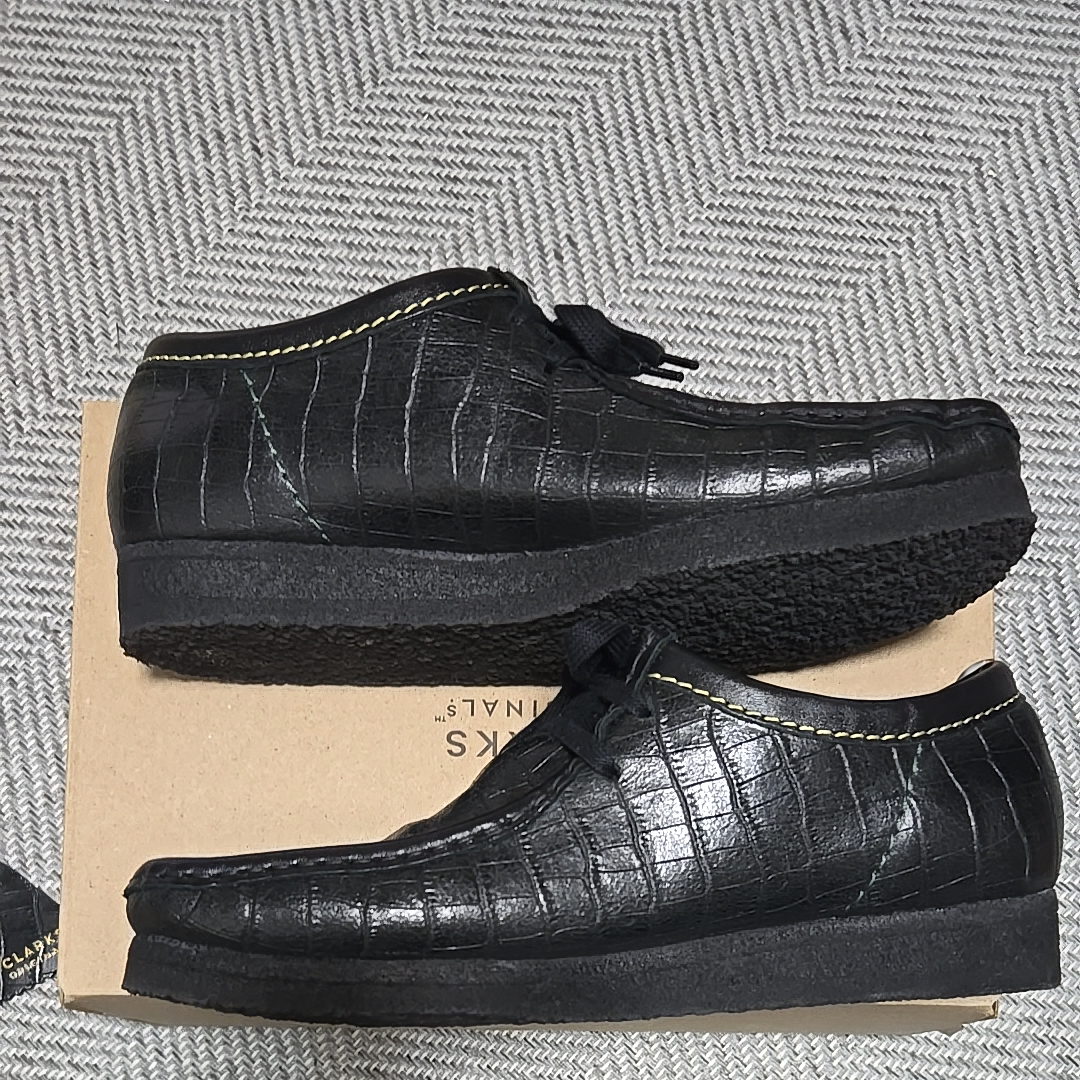 WACKO MARIA × Clarks Wallabee Crocodile Embossed Leather "Black"