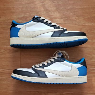 Travis Scott × fragment design × Nike Air Jordan 1 Low OG SP "Military Blue"