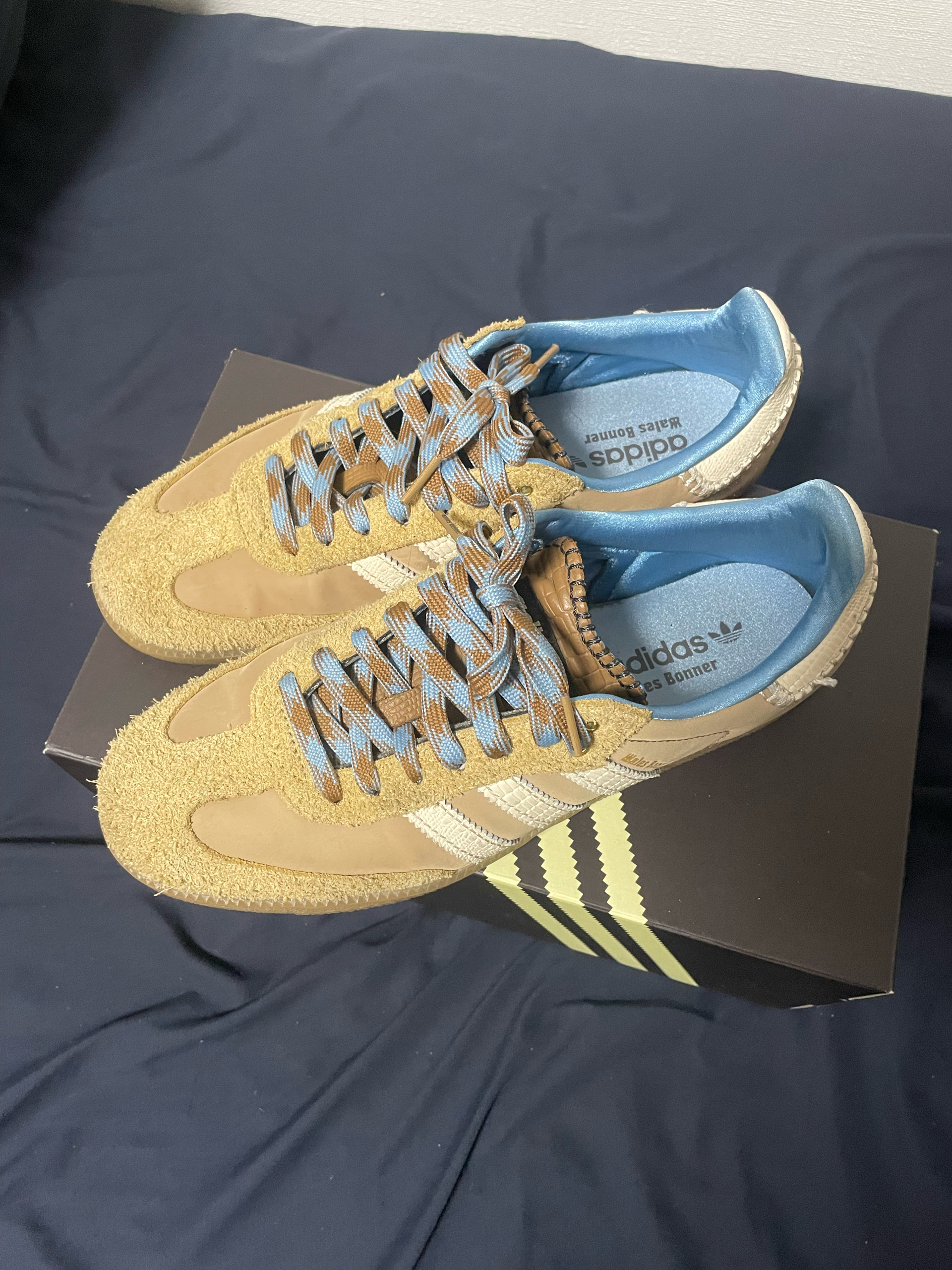 Wales Bonner × adidas Nylon Samba "Desert/Wonder White/Ash Blue"
