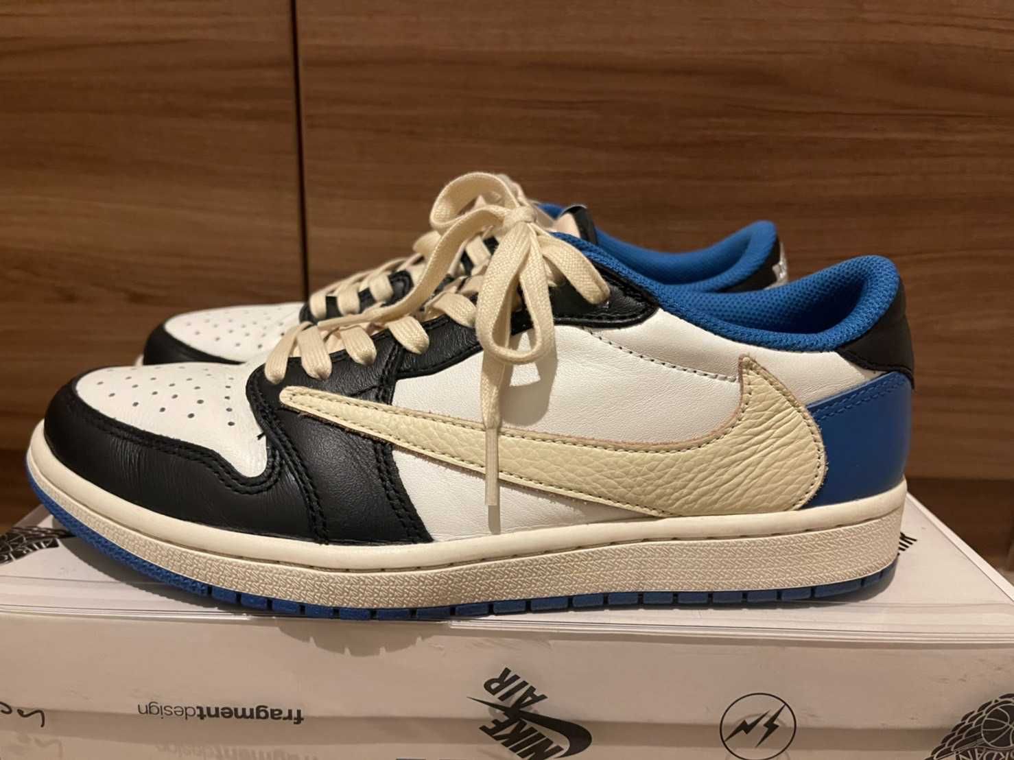 Travis Scott × fragment design × Nike Air Jordan 1 Low OG SP "Military Blue"