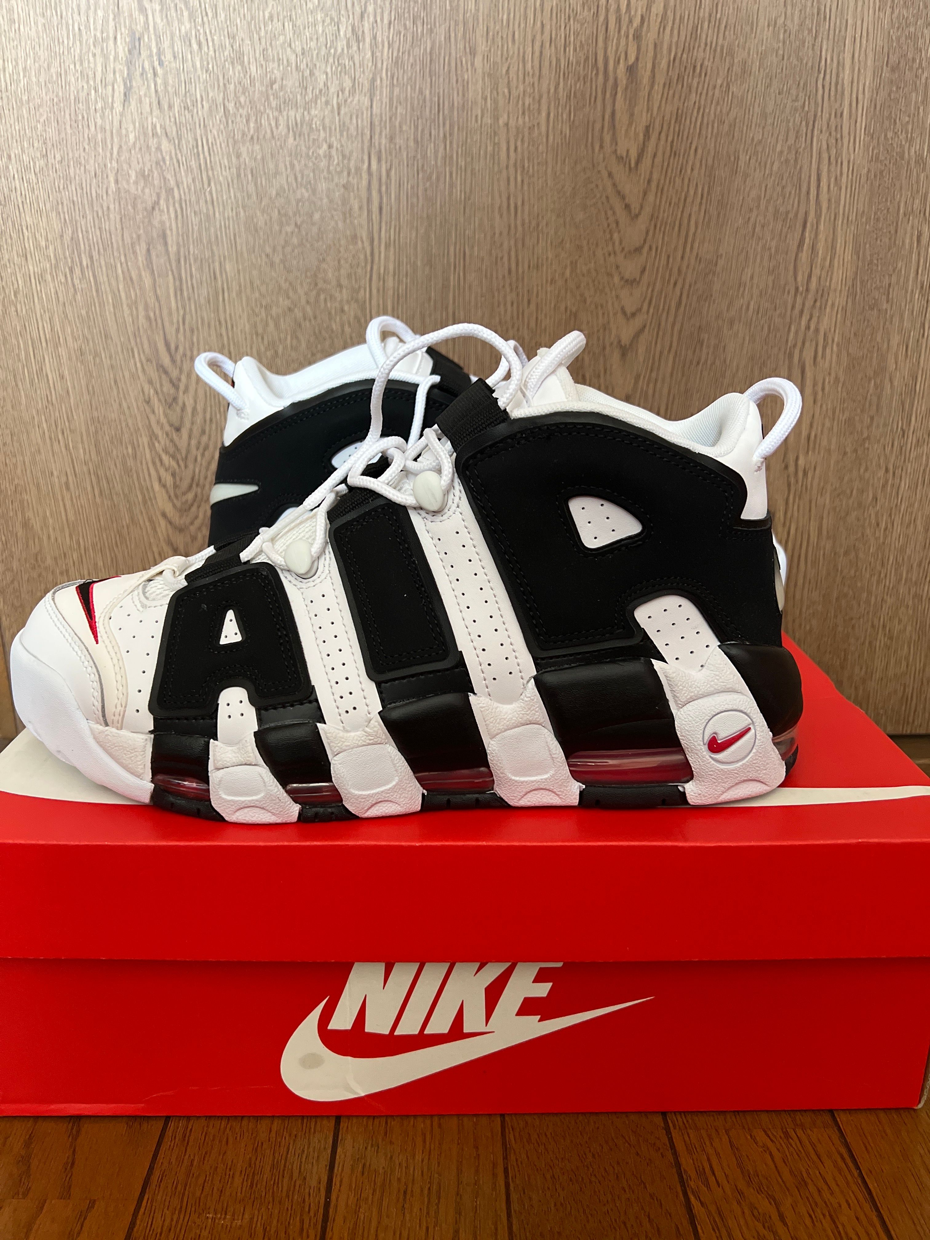 NIKE AIR MORE UPTEMPO "WHITE/BLACK/UNIVERSITY RED"(2020)