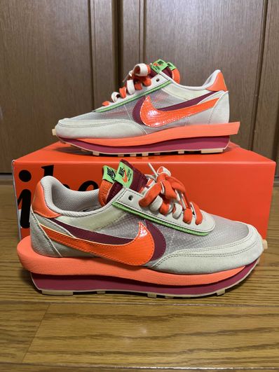 CLOT × Sacai × Nike LD Waffle "Orange Blaze"