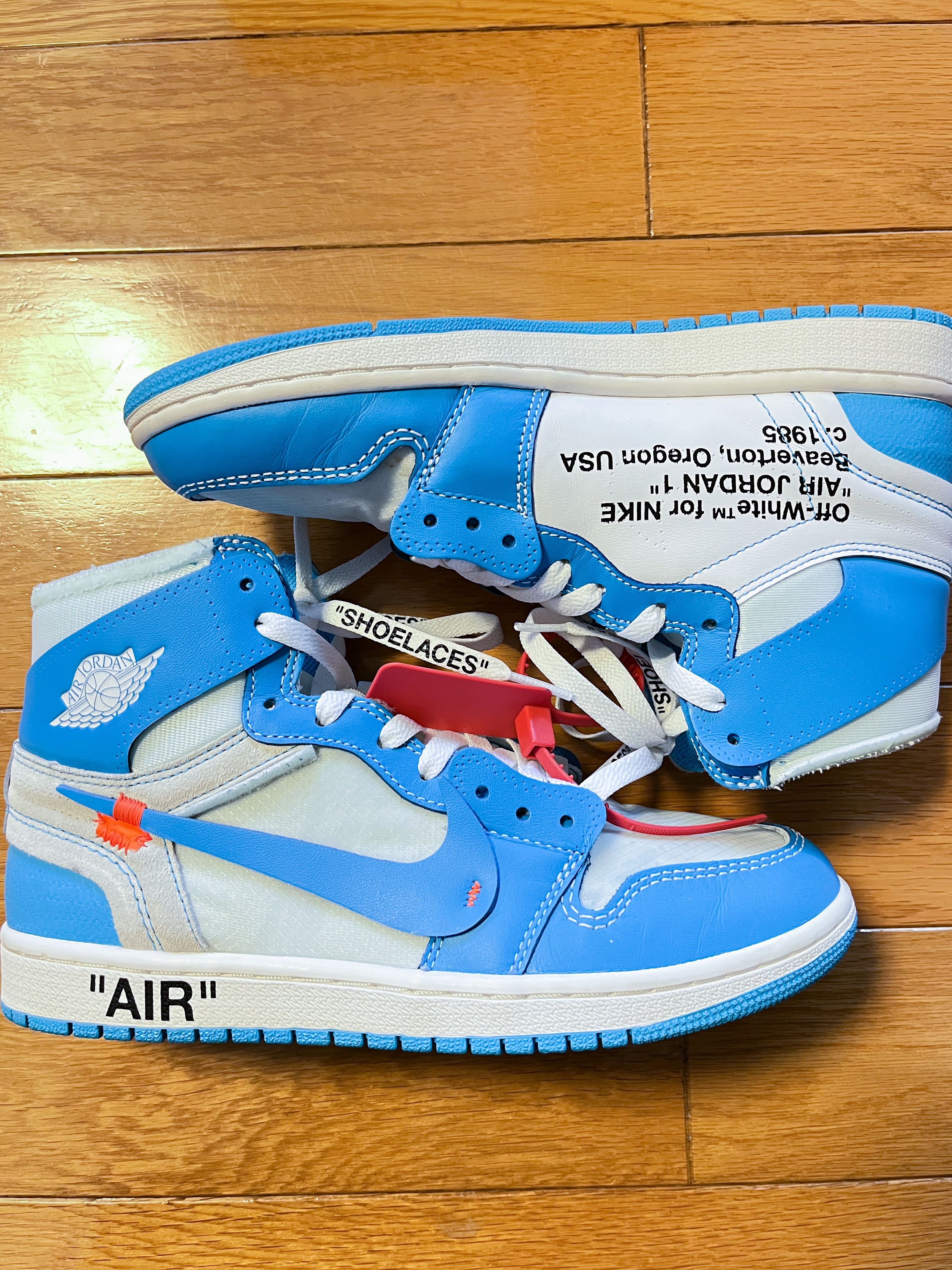 Off-White × Nike Air Jordan 1 High UNC "White/Dark Powder Blue"