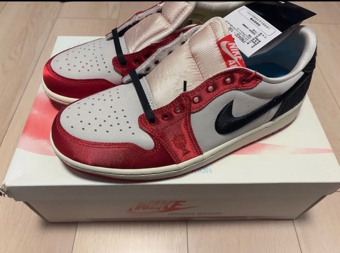 Trophy Room × Nike Air Jordan 1 Low OG "Sail and Varsity Red"