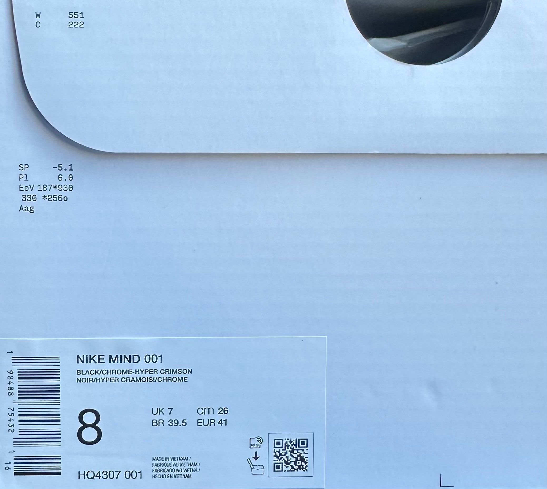 ナイキ マインド001 ミュール "ブラック/ハイパークリムゾン/ホワイト/クロム"