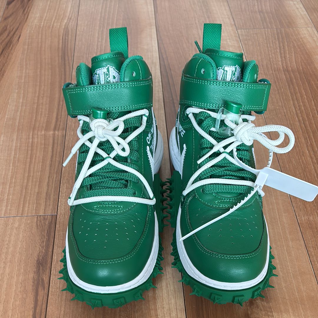 Off-White × Nike Air Force 1 Mid SP LTHR "Pine Green"