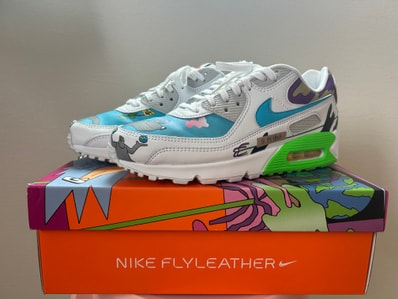 RUOHAN WANG × NIKE AIR MAX 90 FLYLEATHER "WHITE/MULTI COLOR"