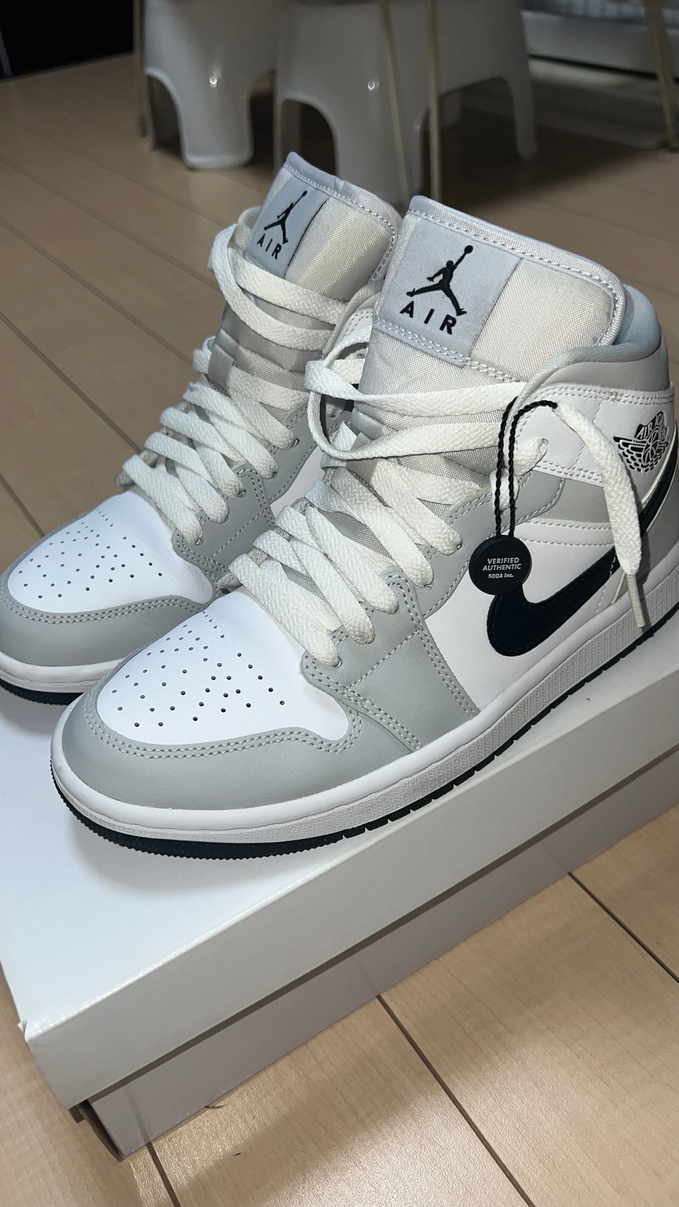 Nike Women's Air Jordan 1 Mid "Grey Fog/White/Black"