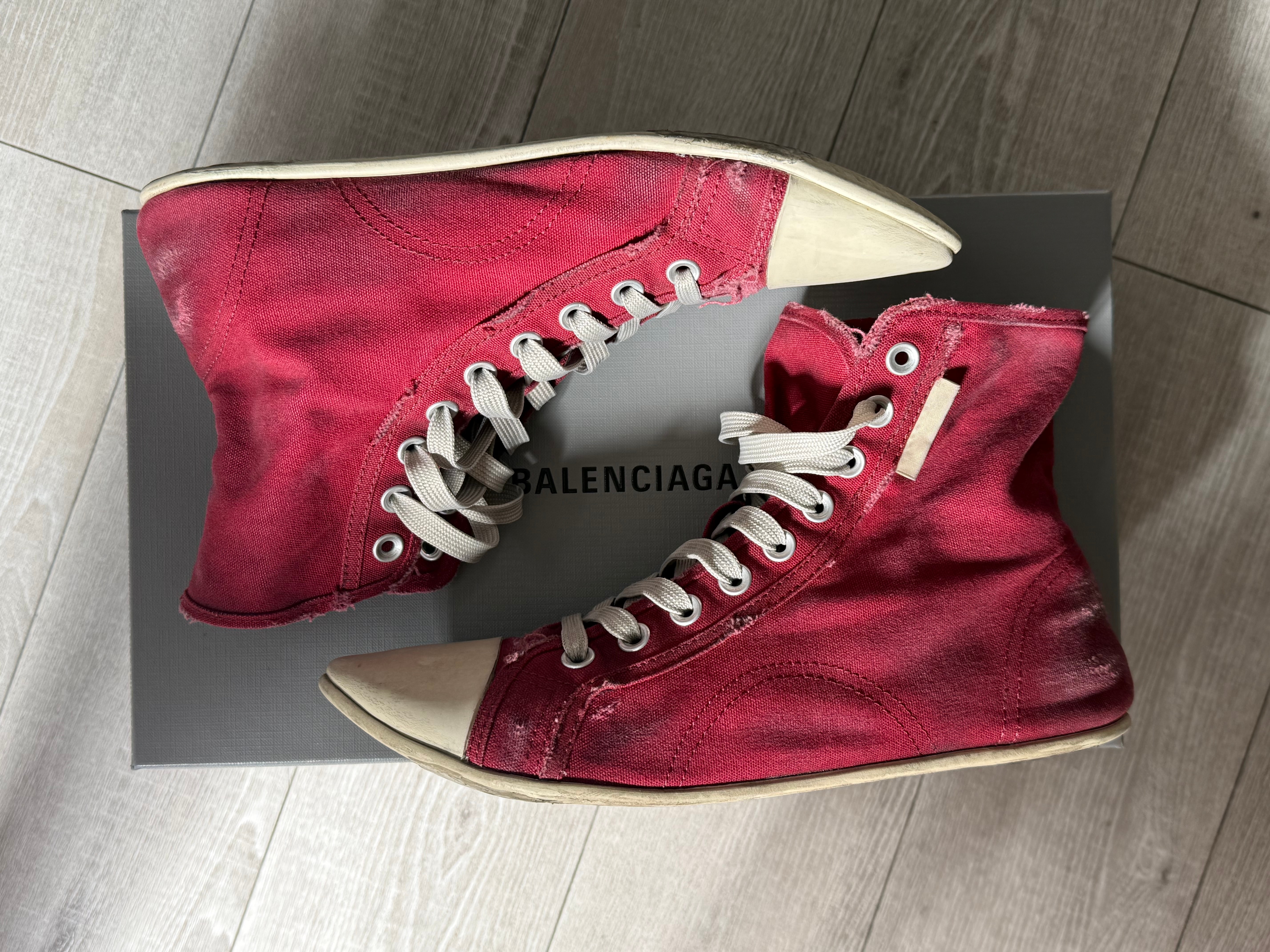 BALENCIAGA Paris Ultra Flat High Top Sneaker "Red"