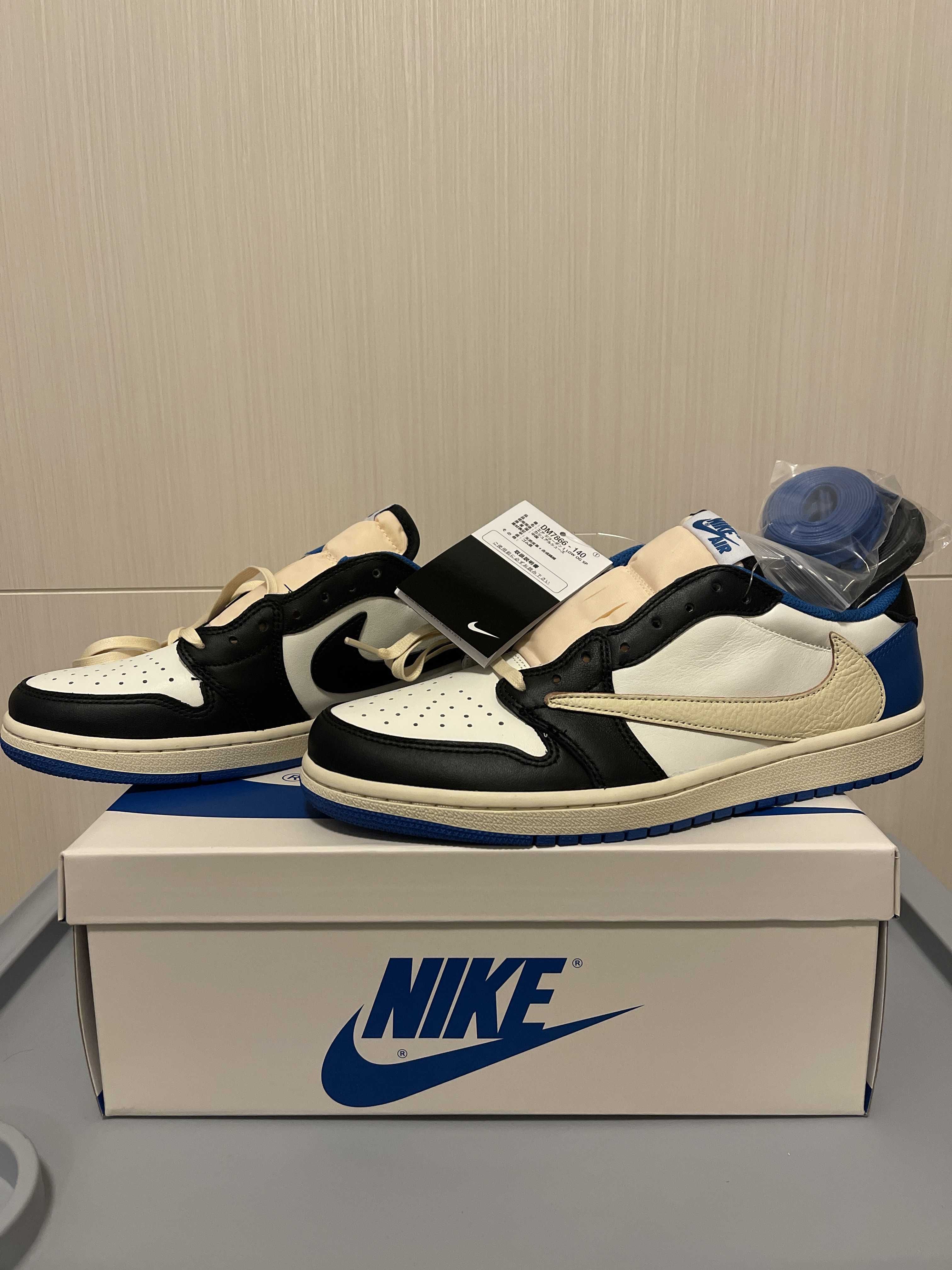 Travis Scott × fragment design × Nike Air Jordan 1 Low OG SP "Military Blue"