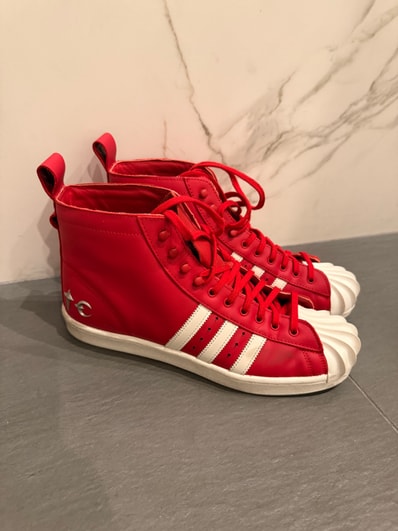 THUG CLUB × adidas Superstar Boots Luxe "Red/Off White"
