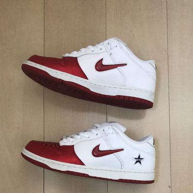 Supreme × Nike Dunk Low "Varsity Red/White"