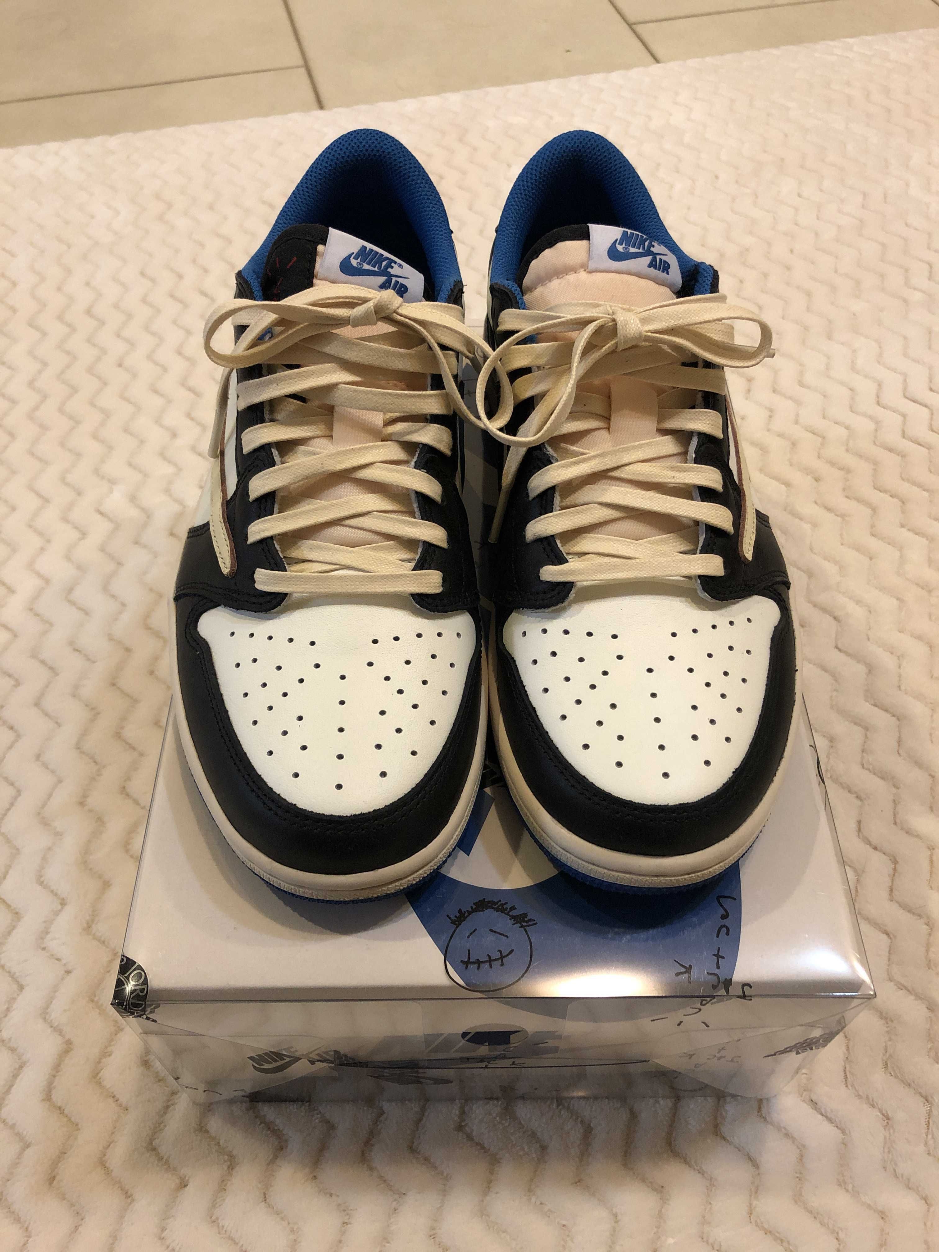 Travis Scott × fragment design × Nike Air Jordan 1 Low OG SP "Military Blue"