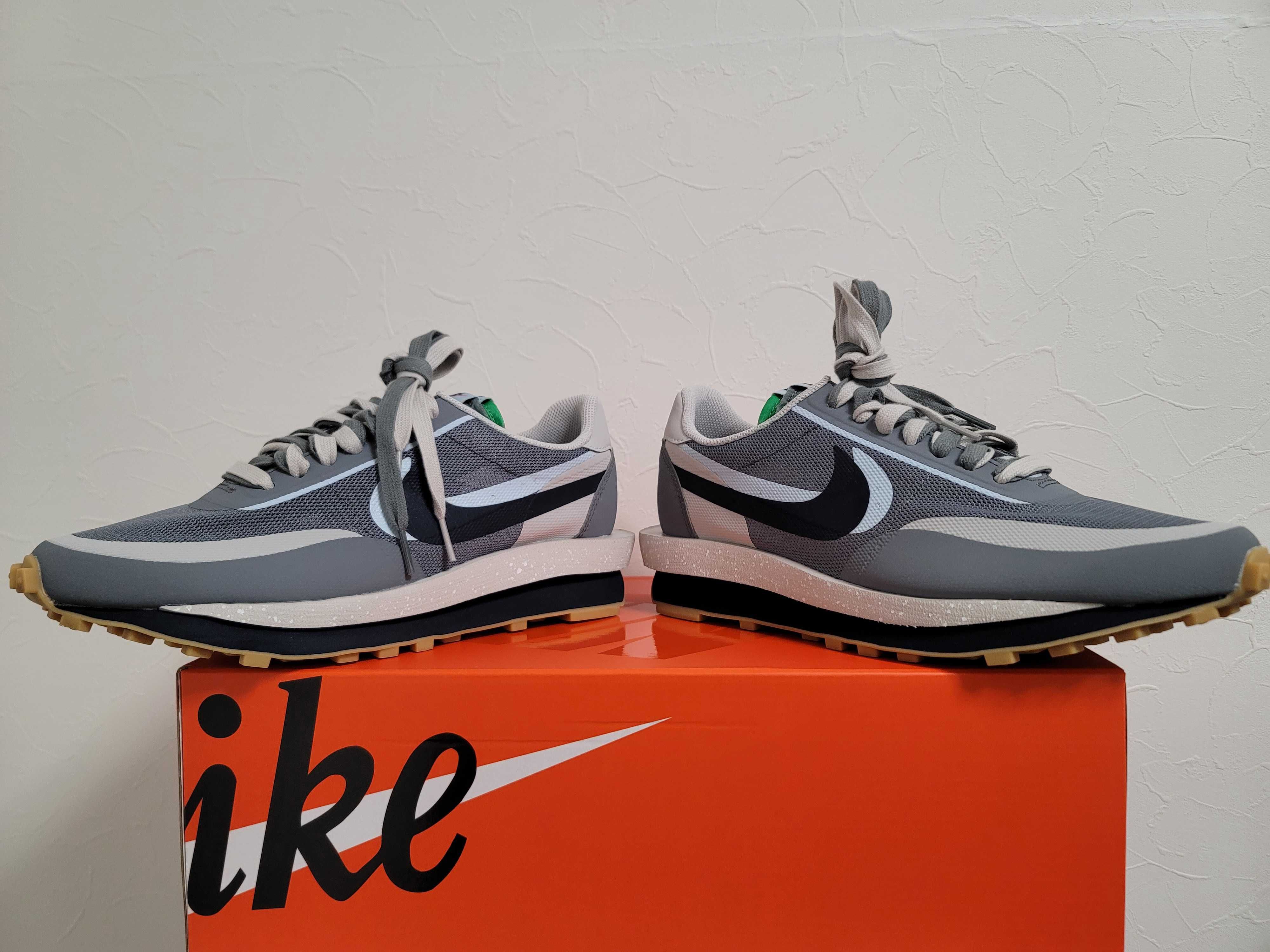 CLOT × Sacai × Nike LD Waffle "Grey Obsidian/Cool Grey"