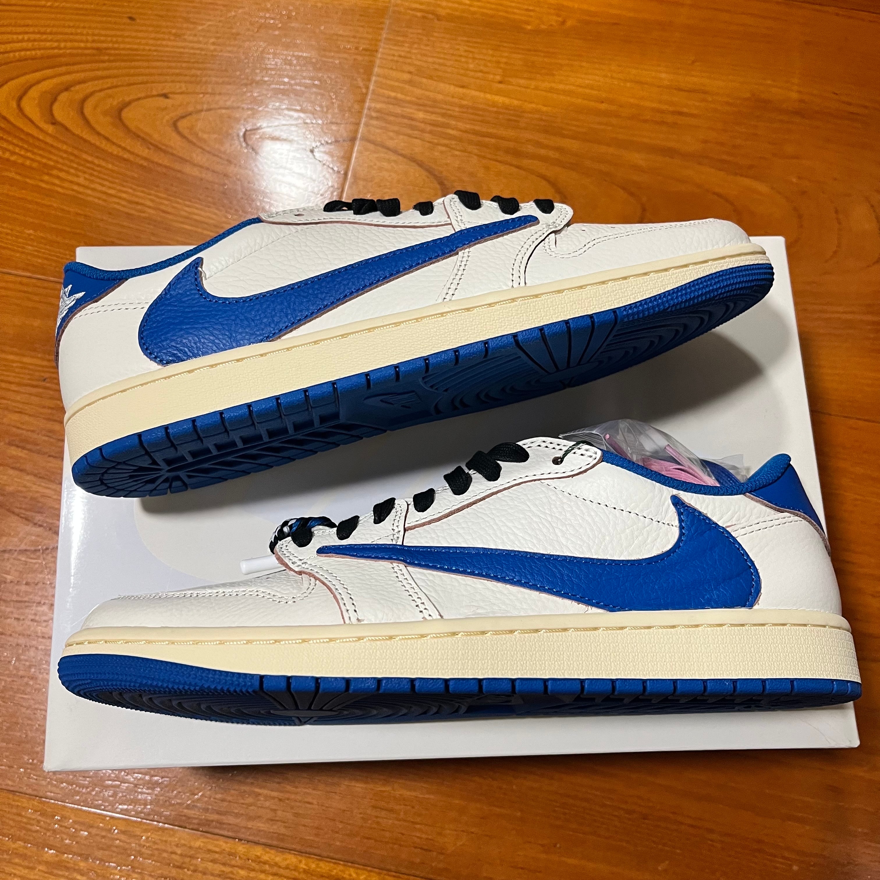 Travis Scott × fragment design × Nike Air Jordan 1 Low OG "Sail/Military Blue"