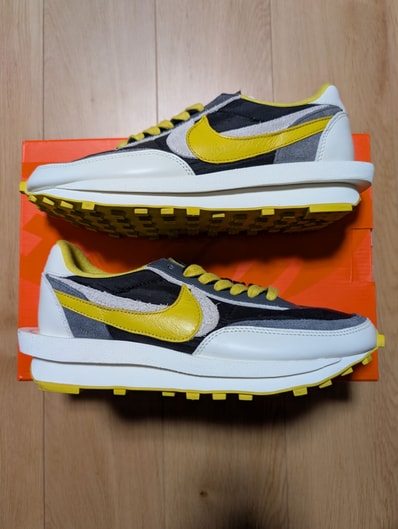 UNDERCOVER × sacai × Nike LD Waffle "Black/Sail-Dark Grey-Bright Citron"