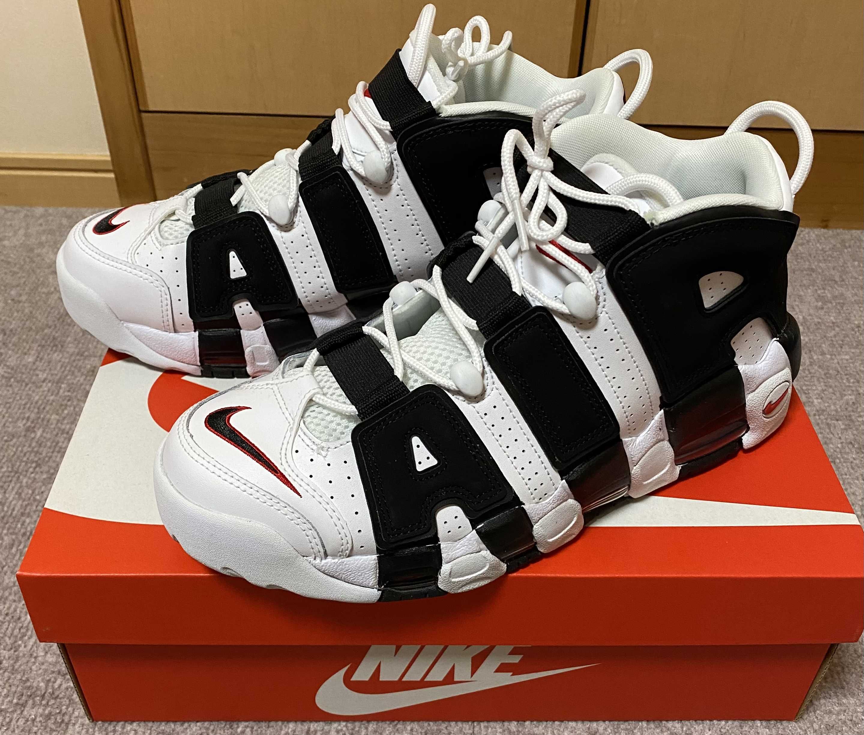 NIKE AIR MORE UPTEMPO "WHITE/BLACK/UNIVERSITY RED"(2020)