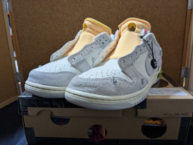 Off-White × Nike Dunk Low "Sail/Neutral Gray/Hyper Pink"