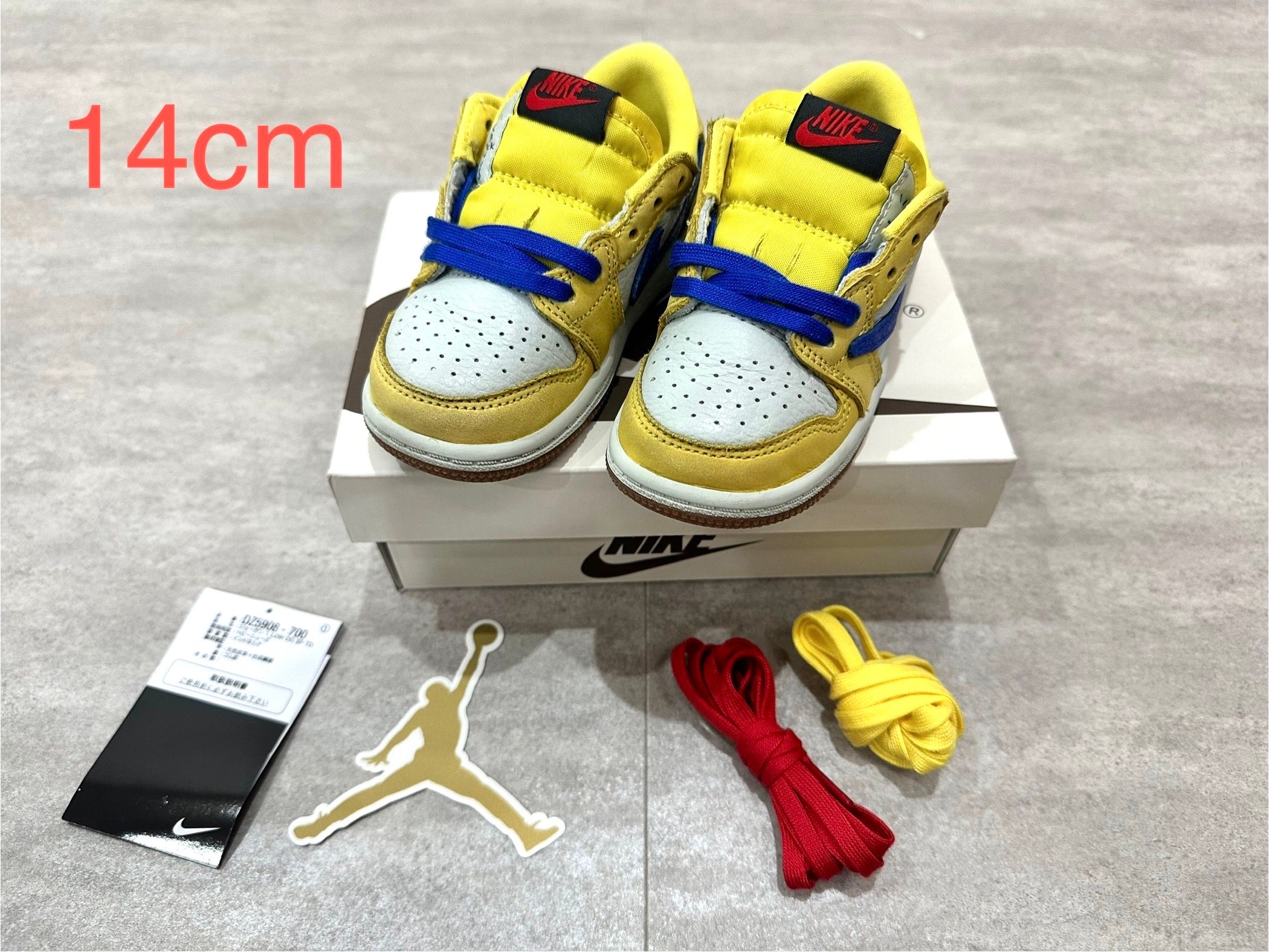 Travis Scott × Nike TD Jordan 1 Low OG "Canary"