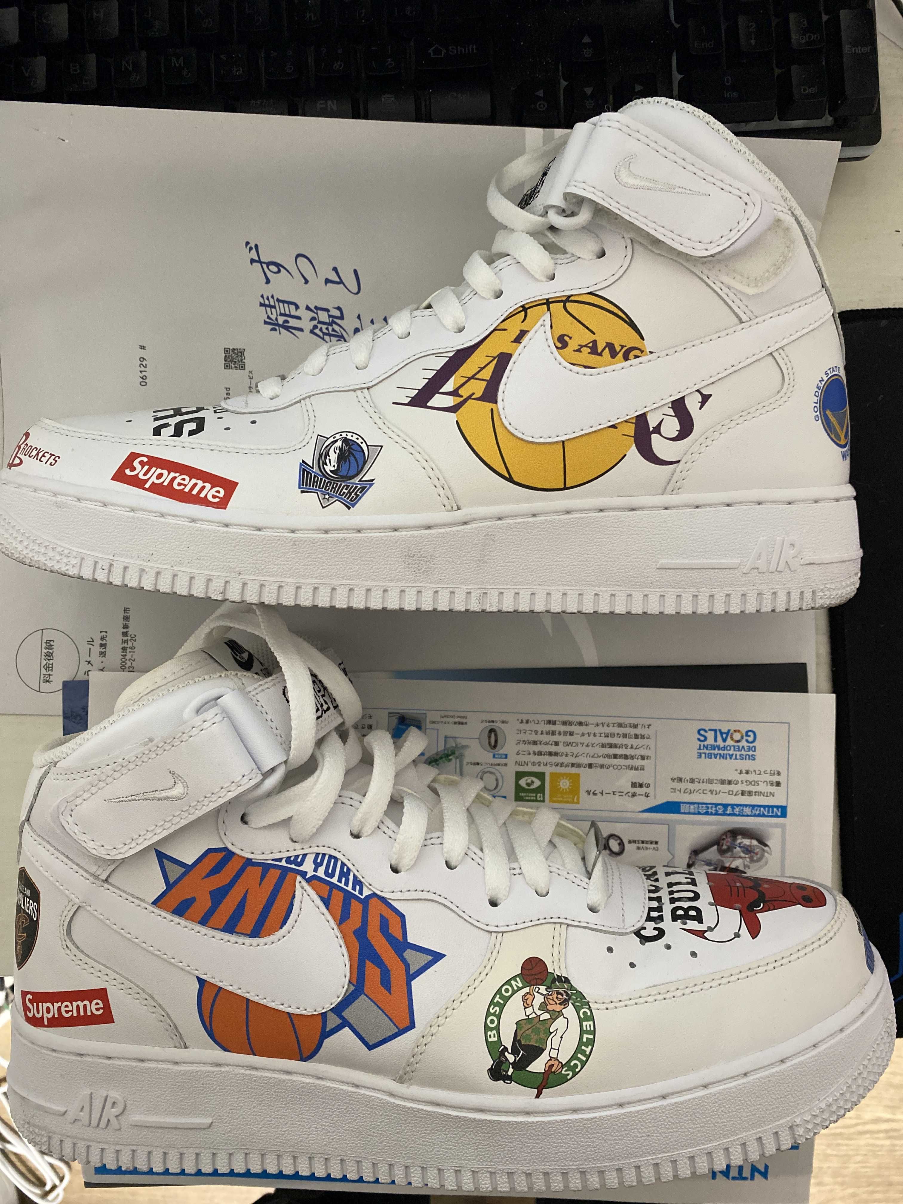 Supreme × NBA × Nike Air Force 1 Mid '07 "White"