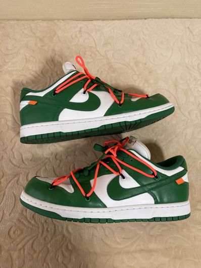 Off-White × Nike Dunk Low "White/Pine Green"
